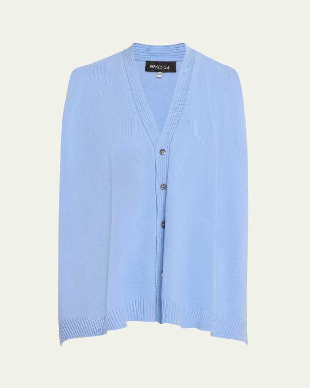 A-Line Sleeveless V-Neck Cashmere Cardigan (Mid Plus Length)